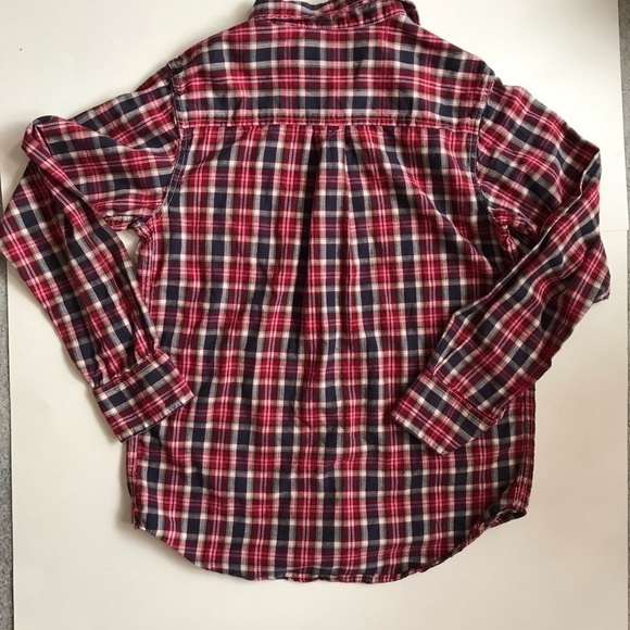 Boys Ruff Hewn Plaid Shirt 10/12 Red And Black - Picture 3 of 3